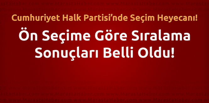 CHP Kahramanmaraş'ta Ön Seçim Sonuçları Açıklandı