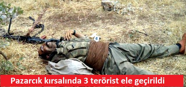 Pazarcık kırsalında 3 terörist ölü ele geçirildi