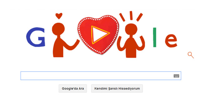 Google, 14 Şubat Sevgililer Günü için Doodle Hazırladı !