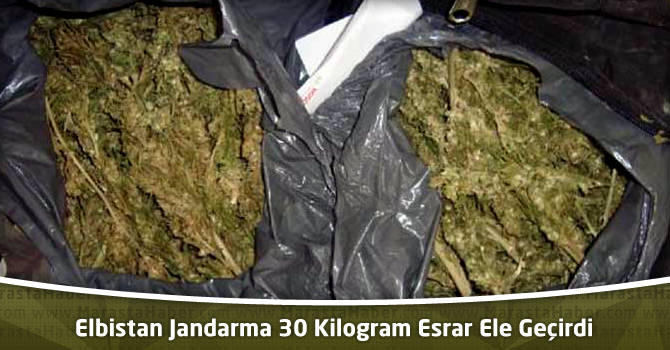 Elbistan Jandarma 30 Kilogram Esrar Ele Geçirdi