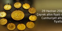 28 Haziran 2019 Çeyrek altın fiyatı ve Cumhuriyet altını fiyatları