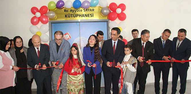Şehit Evliya İlokulunda deprem Şehidi Av. Ayyüce Sayar adına kütüphane açıldı.